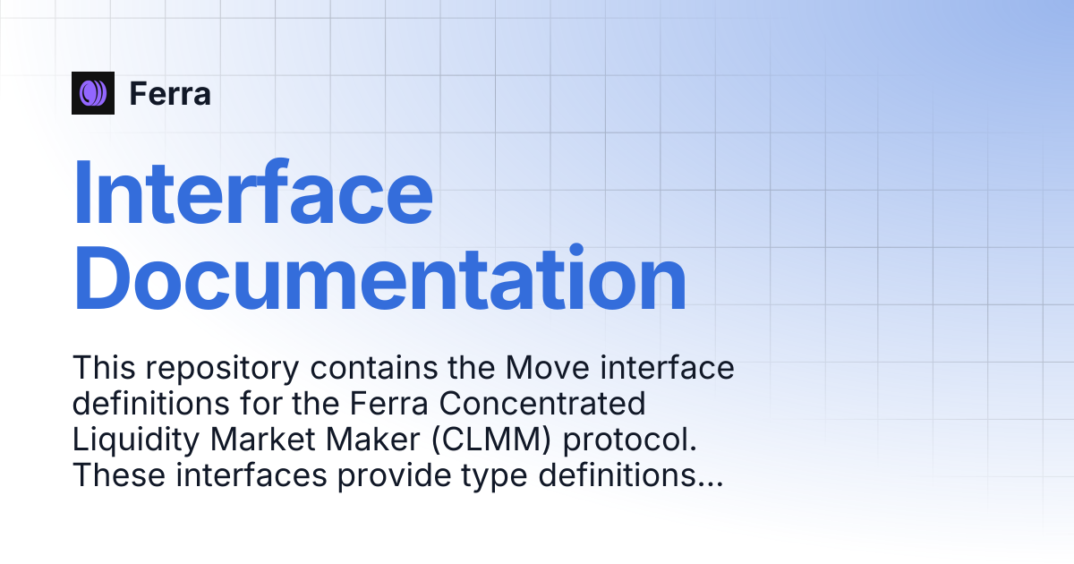 Interface Documentation | Ferra